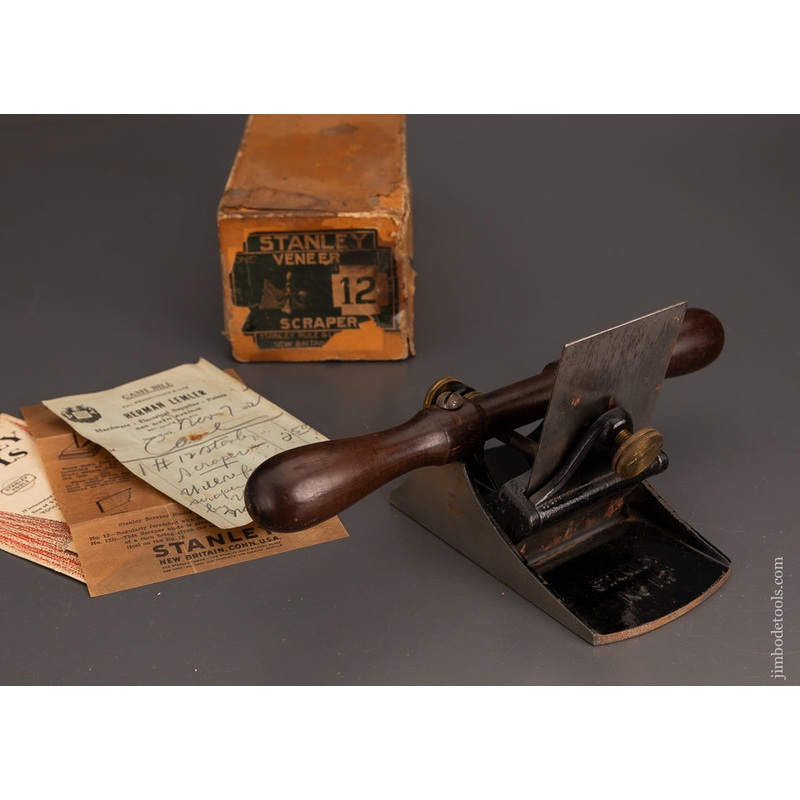 STANLEY No. 12 Scraper Plane Unused Near Mint in Box with Original Receipt! – 102929