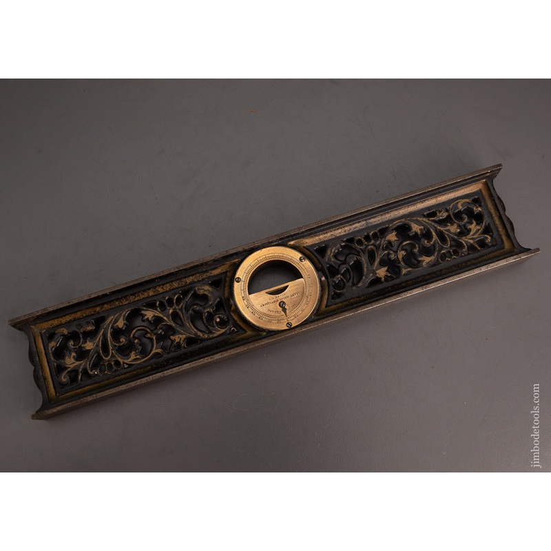 Spectacular DAVIS Ornate 12 Inch Level with Original Good Pinstriping – 103108