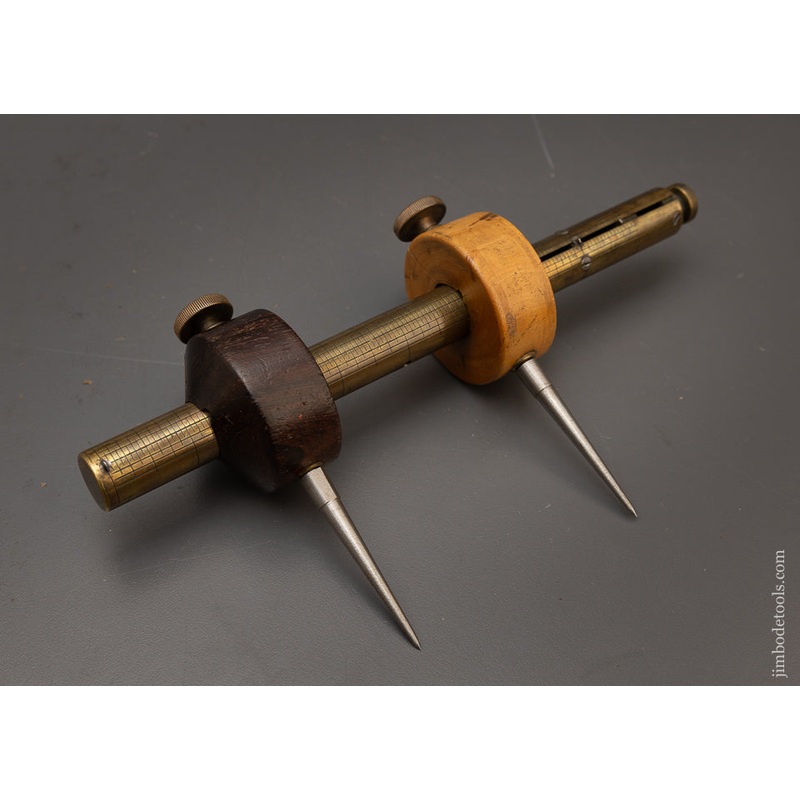 Rare KENNYS PATENT Boxwood & Rosewood Combination Tool Mortise Gauge, Center Finder, Trammel Points, Etc. – 115538