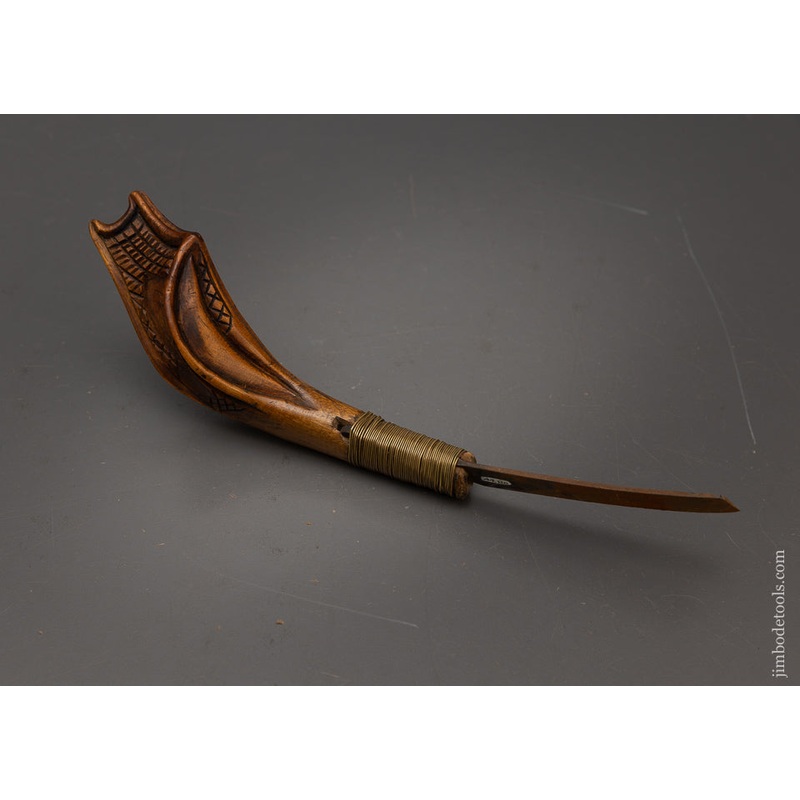 Spectacular Fancy Carved Native American Crooked Knife – 115673