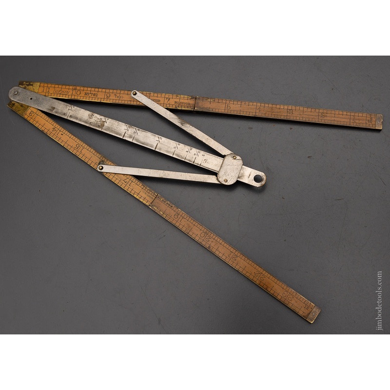 Rare COWGILLS PATENT Rule Attachment on Fine LUFKIN No. 781 (62) Rule – EXCELSIOR 104998 –