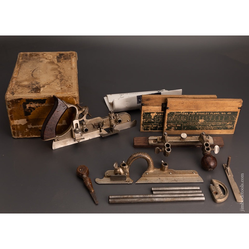 100% Complete STANLEY No. 45 Combination Plow Plane in Box SWEETHEART – 102829