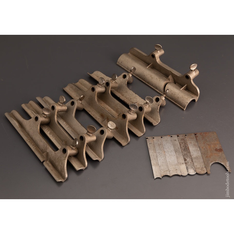 Rare 7 Auxiliary Hollow & Round Bottoms for STANLEY No. 45 Combination Plane with Irons – 103746 – AS OF JULY 17