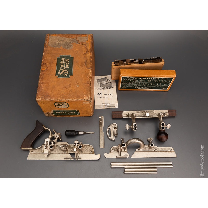100% Complete STANLEY No. 45 Combination Plow Plane Mint in Box Unused – 104216 – AS OF AUG 10