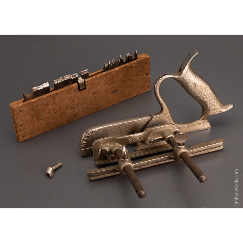 STANLEY No. 50 Plow Plane with Stop, Shaving Deflector & 12 Cutters – 104111