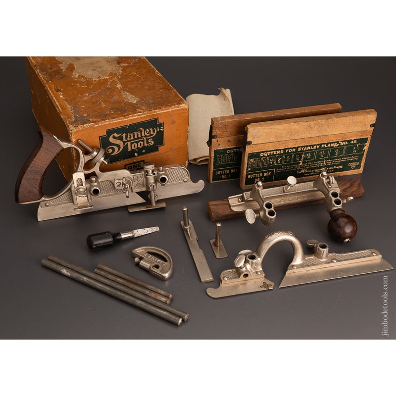 100% Complete STANLEY No. 45 Combination Plow Plane in Box SWEETHEART — 103540