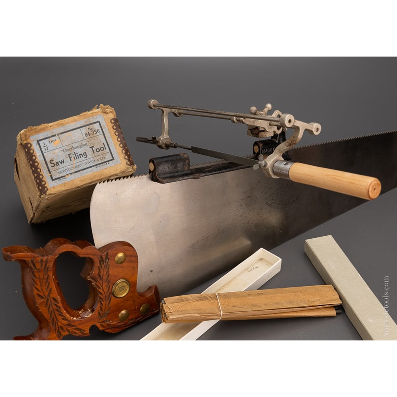 Stearns Patent No. 400 Saw Filer With New Box of SIMONDS Saw Files – 104345