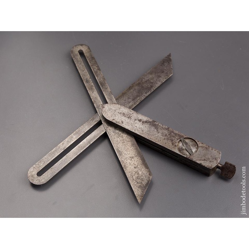 Super Rare! ROBINSON Patent June 14, 1870 ST. JOHNSBURY Bevel with Double Blades and Locking Mechanism — EXCELSIOR 85173