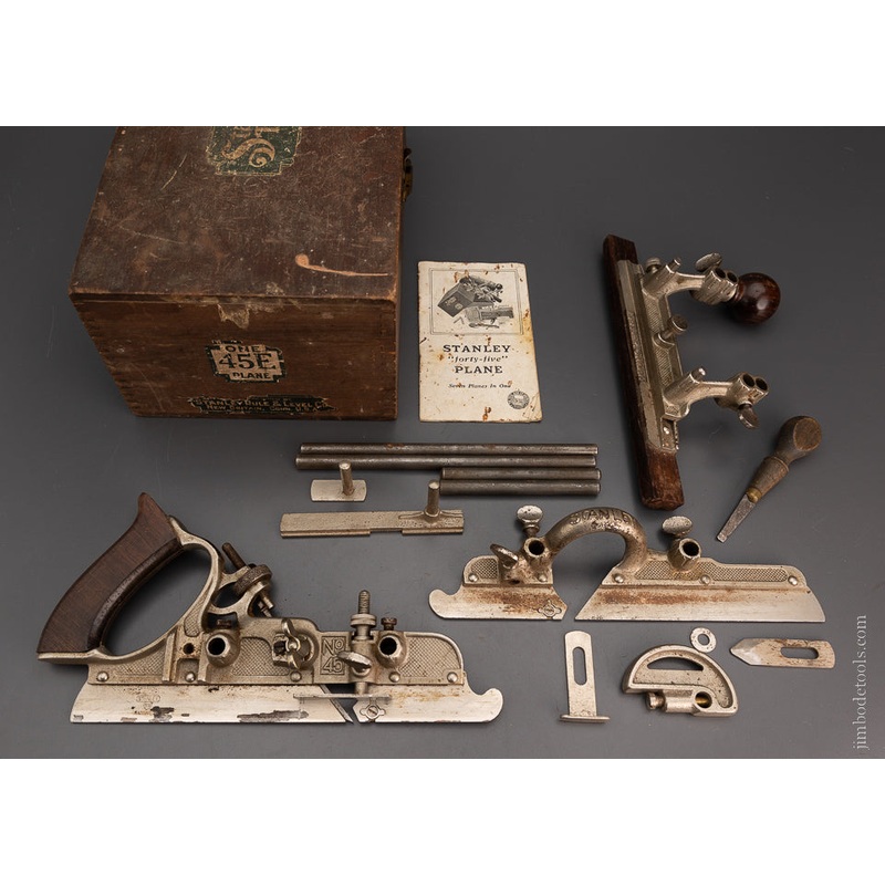 100% Complete STANLEY No. 45E Combination Plow Plane in Box SWEETHEART Skate (1920s) – 104502 – AS OF SEPT 29