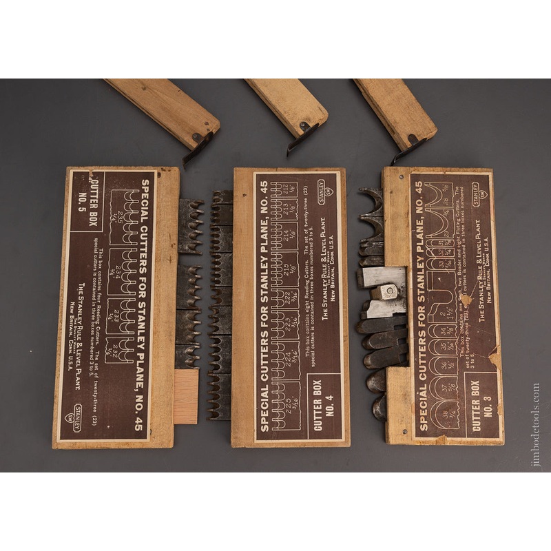 Rare 100% Complete Set of SPECIAL Cutters for STANLEY No. 45 Combination Plane – 104469 – AS OF SEPT 20