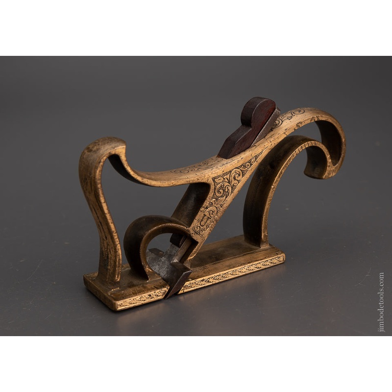 Spectacular Lavishly Engraved Bronze Rabbet Plane – 104414 – AS OF Oct. 6