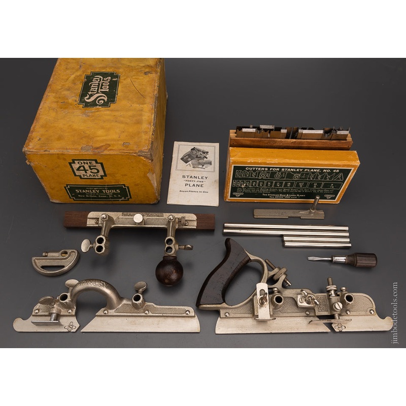100% Complete STANLEY No. 45 Combination Plow Plane in Box 100% Complete Mint & Unused- 105086