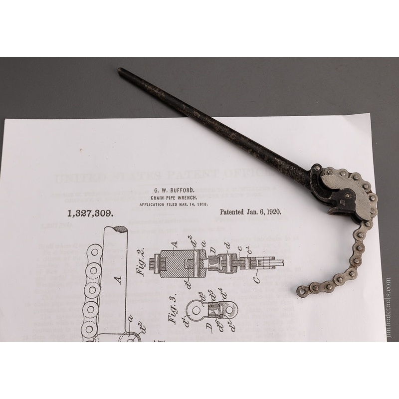 Rare Wrench Salesmans Sample BUFFORD PATENT Mint – 104996