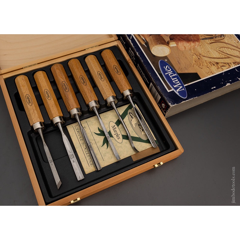 Set of 6 MARPLES Wood Carving Chisels Mint in Box – 104832