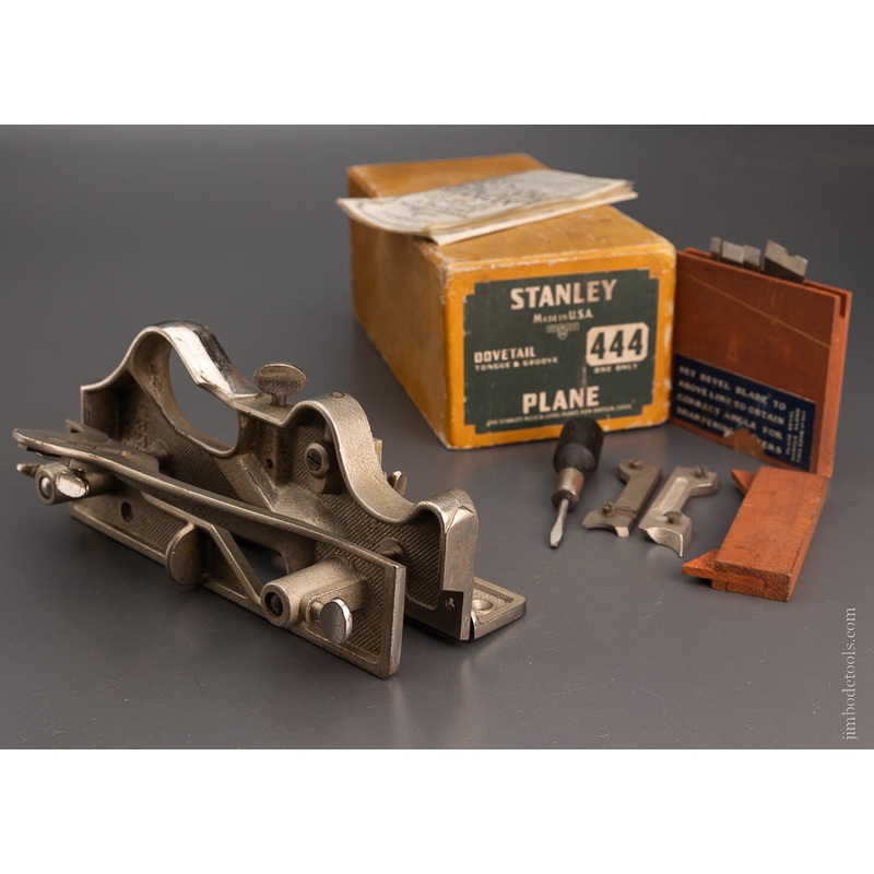 STANLEY No. 444 Dovetail Tongue & Groove Plane 100% Near MINT and COMPLETE in Original Box -104515 – AS OF OCT 23