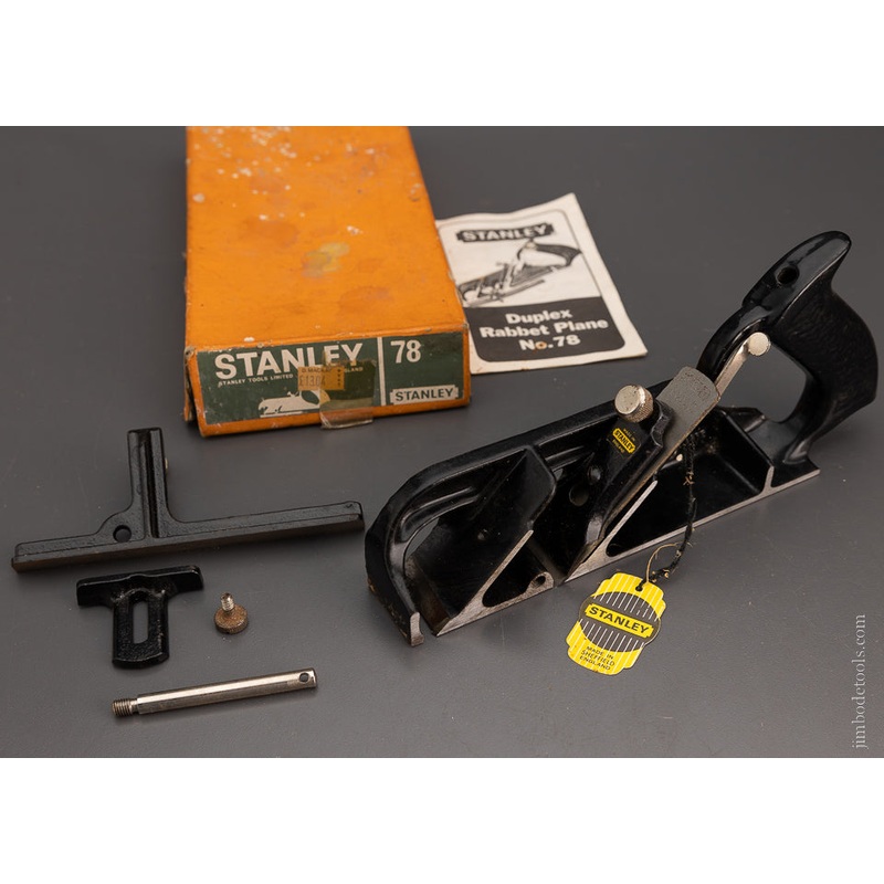 STANLEY No. 78 Rabbet Plane 100% Near Mint in Box with Tag – 104821