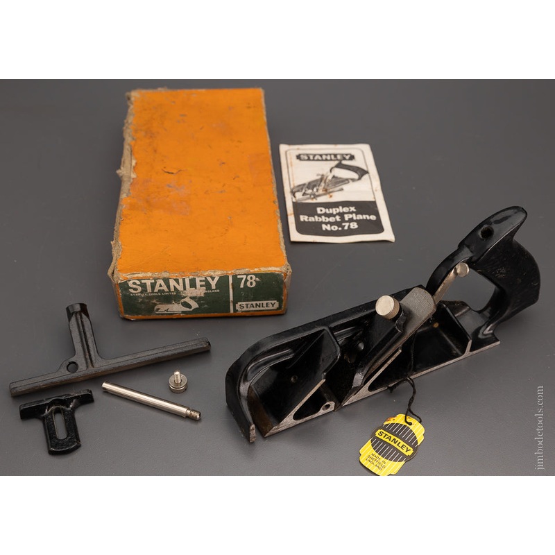 STANLEY No. 78 Rabbet Plane 100% Near Mint in Box with Tag – 104822