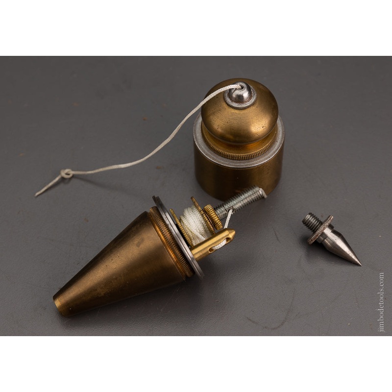 Remarkable Multi-Faceted Brass & Steel Plumb Bob with Internal Reel – 105125