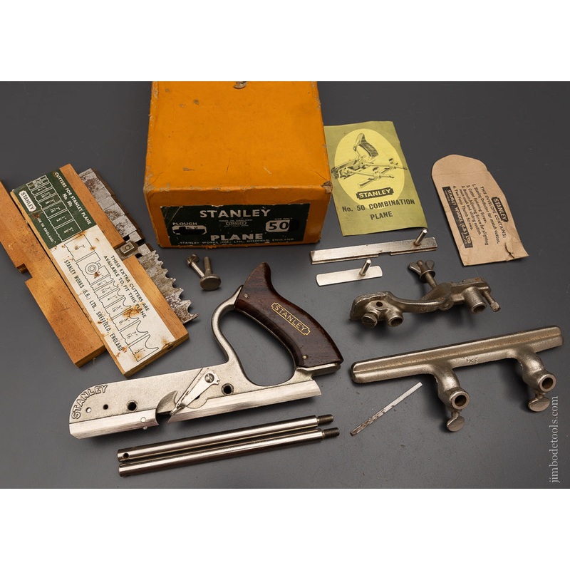 STANLEY No. 50 Combination Plow Plane Near Mint in Box 100% Complete – 104766