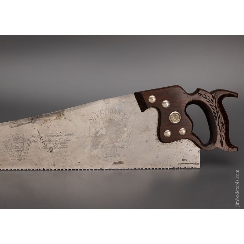 Rare & Fine World War 1 DISSTON D-115 Rosewood Handle Hand Saw – 105297