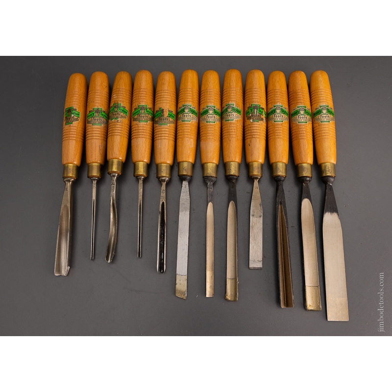Set of 12 Mint with Decals HENRY TAYLOR Carving Tools – 105292