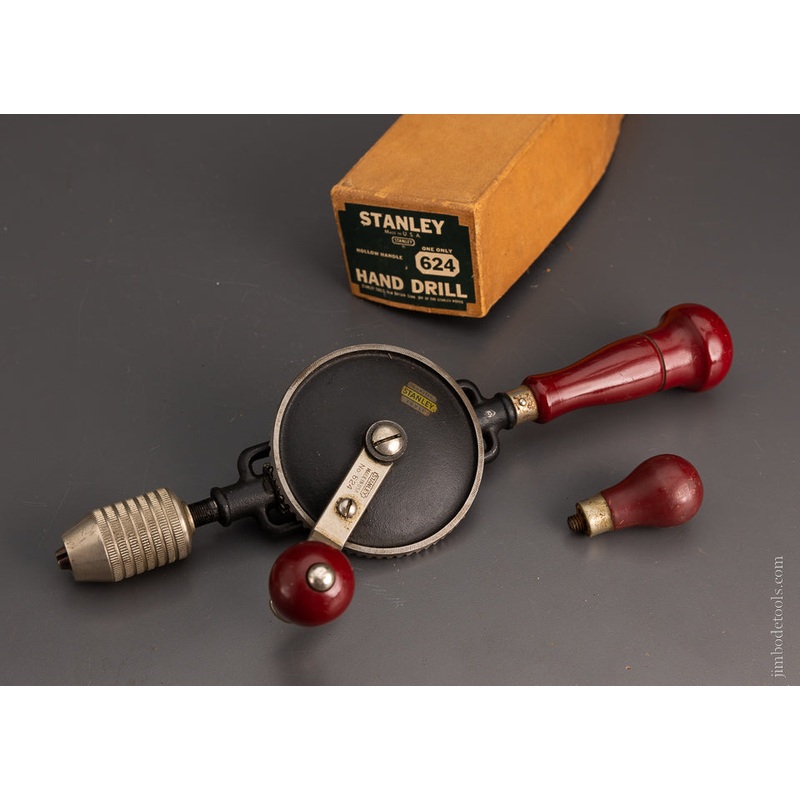STANLEY No. 624 Egg Beater Hand Drill Mint in Box Lid – 105425