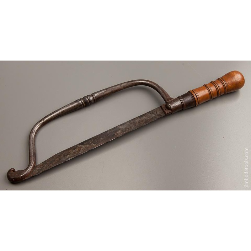 Stunning! 18th Century Saw with Boxwood Handle and Iron Frame – 77034U