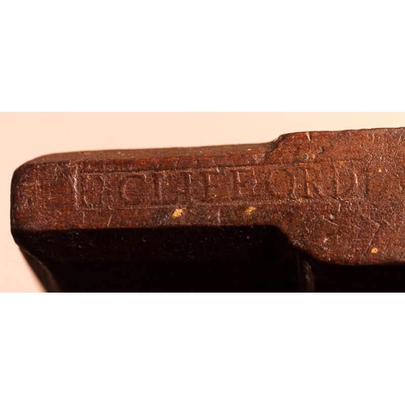 1/4 inch Side Bead 10 inch Yellow Birch Molding Plane by E. CLIFFORD circa 1772-94 New Hampshire 4 Stars **** – 63713U