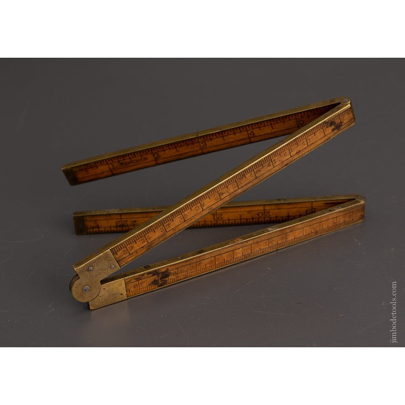 Rare STANLEY No. 62 English & Metric Boxwood Folding Rule – 104355