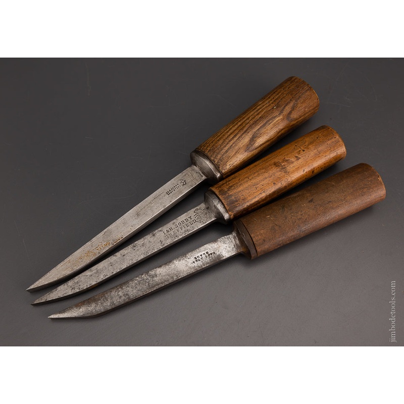 Set of 3 I & H SORBY Pig Sticker Mortise Chisels – 106060