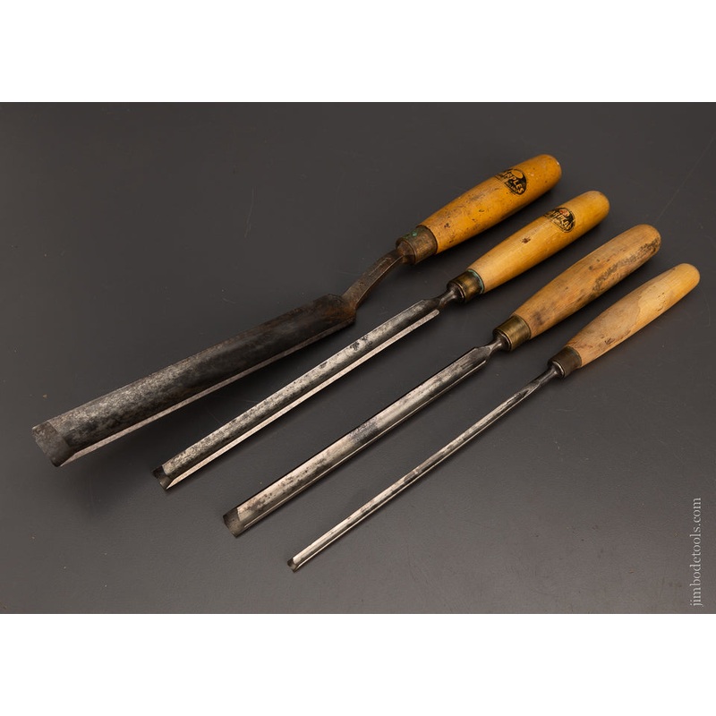 Set of 4 MARPLES Boxwood Handle Paring Gouges – 105839