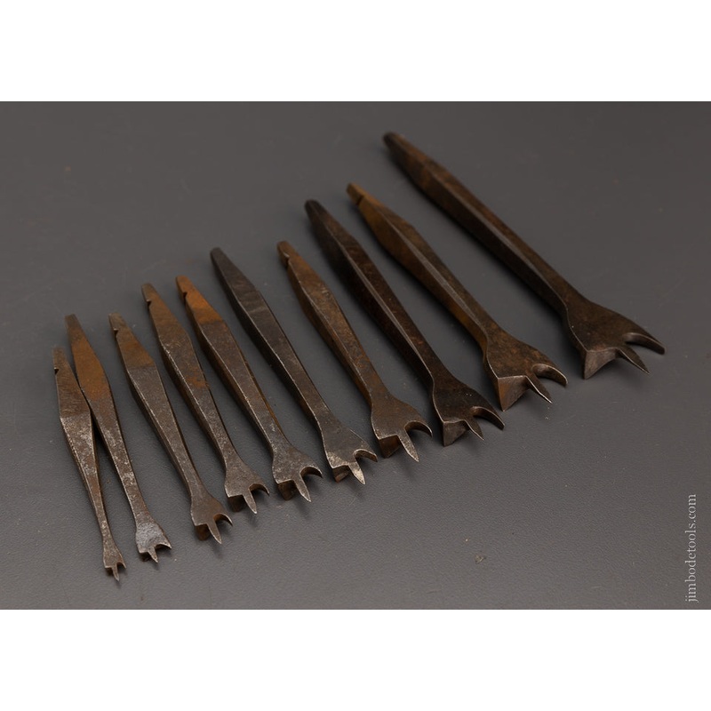 Working Set of 10 – 19th Century Center Bits for Bit Brace – 106325