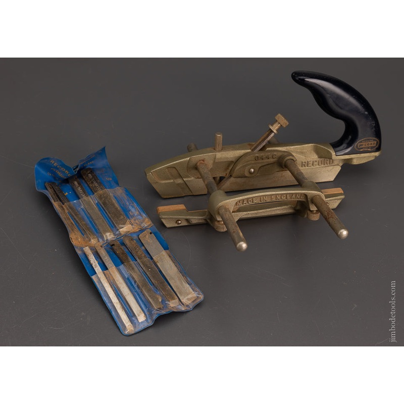 RECORD No. 044C Plow Plane Complete with Stop & All 10 Cutters – 106163