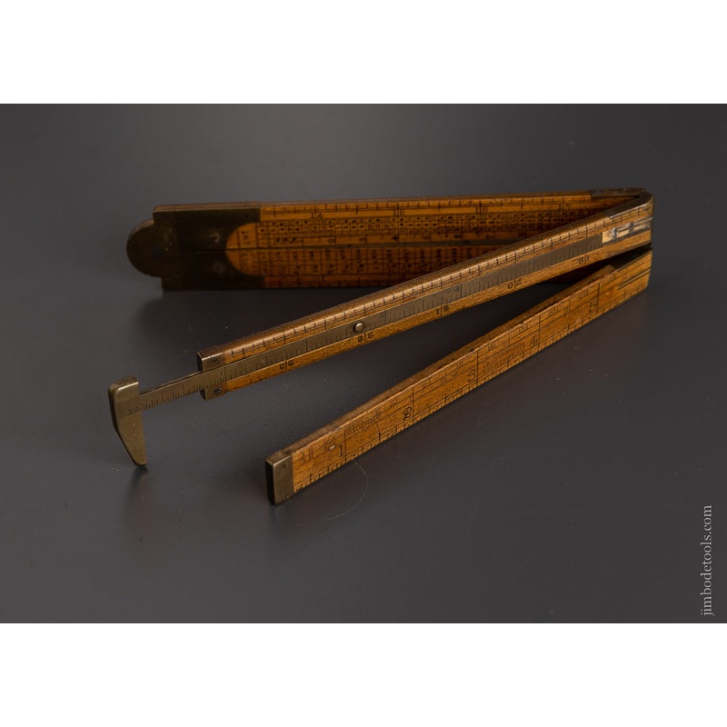 Rare Dated 4 Fold Iron Mongers Boxwood Rule – 106698