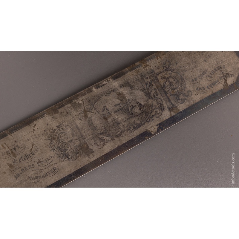 Spectacular! DAVID FLATHER SHEFFIELD Blued and Etch 15 inch Rosewood Try Square — EXCELSIOR 70228