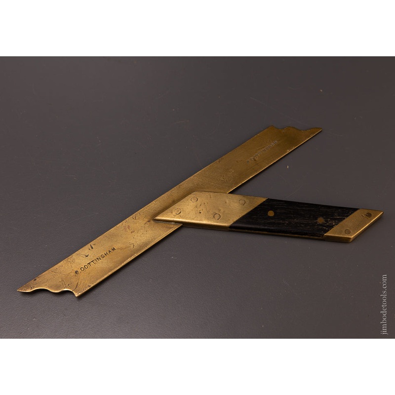 18th Century Ebony & Brass Miter Square – EXCELSIOR 106293