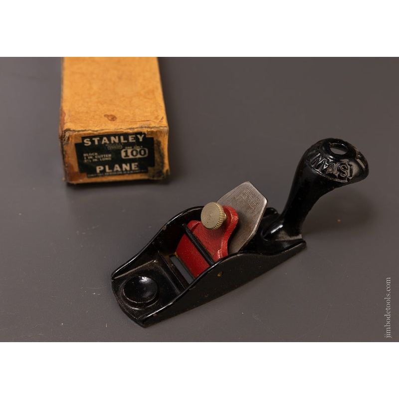 STANLEY No. 100 Tail Handled Block Plane Near Mint in Box – 107257