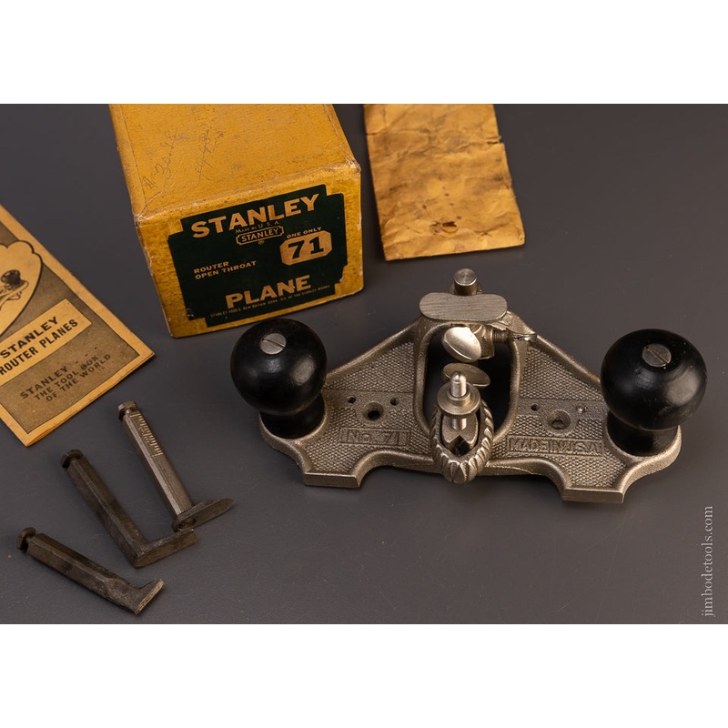 STANLEY No. 71 Router Plane 100% Complete Mint in Box USA Model – 107021