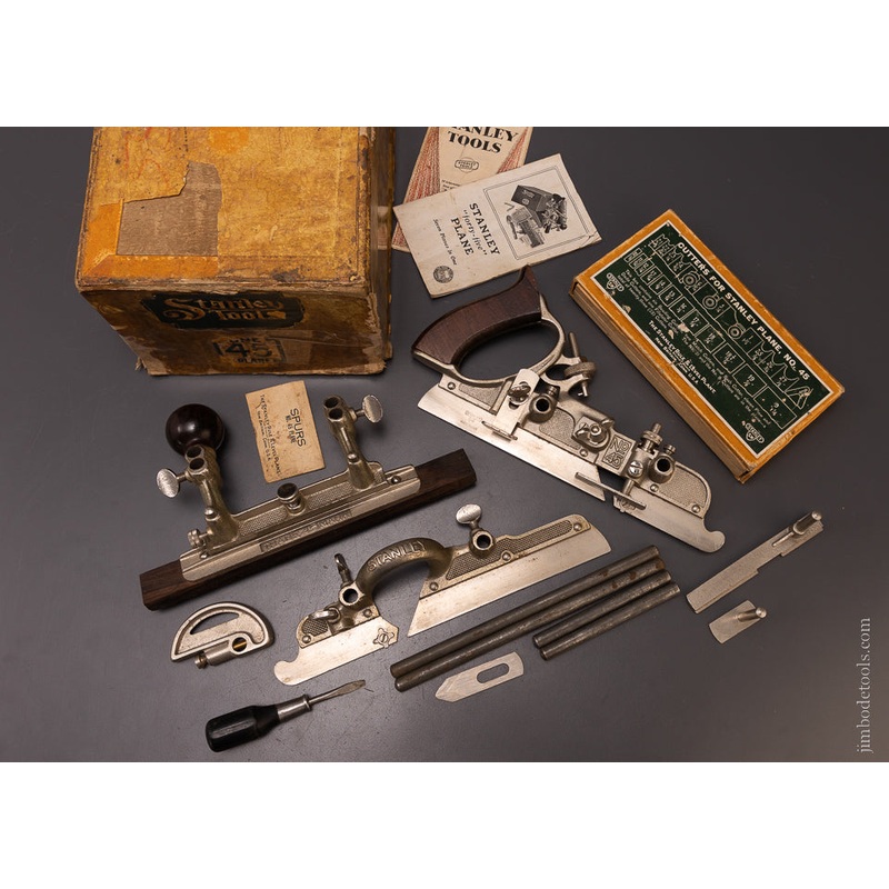 100% Complete STANLEY No. 45 Combination Plow Plane Near Mint in Box SW – 107306