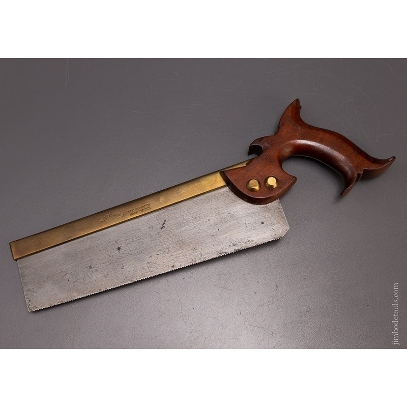 Rare J. STARR Brass Back Dovetail Saw with Mahogany Handle – 107219