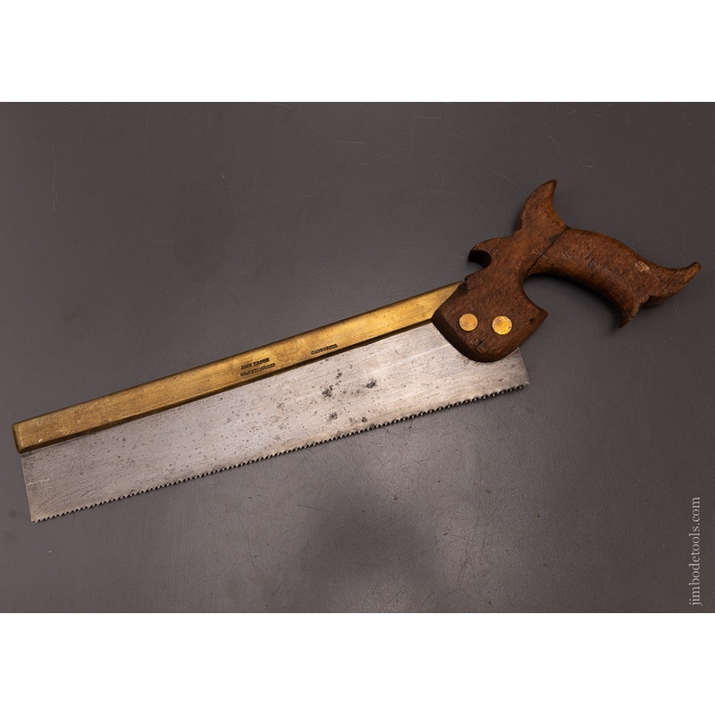 Rare  JOHN BROWN COLUMBIA WORKS Brass Back Carcass Saw – 107196