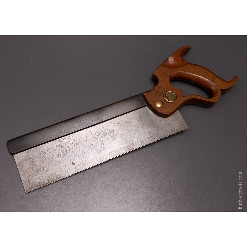 Rare REGAN PATENT Handle DISSTON No. 4 Back Saw – 107204