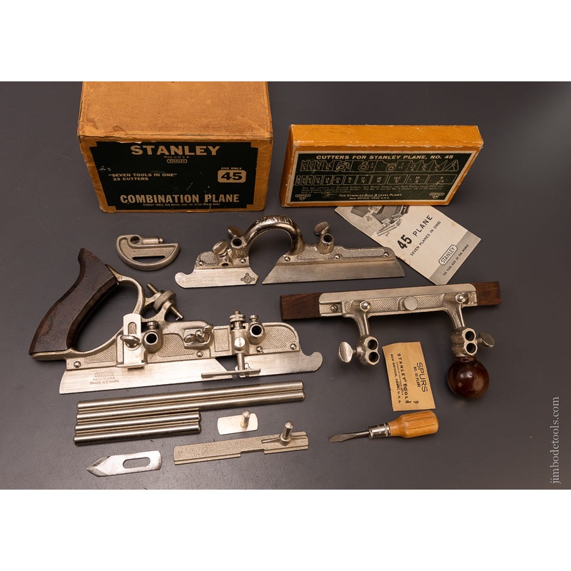 STANLEY No. 45 Combination Plow Plane Dead Mint 100% Complete in Box – 107193