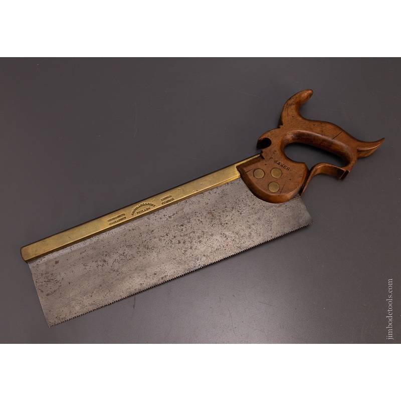 Rare J. HOYLAND & SONS PHILADA Spring Steel Brass Back Carcass Saw – EXCELSIOR 107358