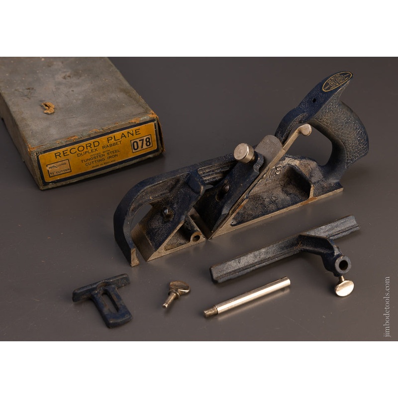 RECORD No. 078 Duplex Rabbet Rebate Plane 100% Complete in Original Box –  107311
