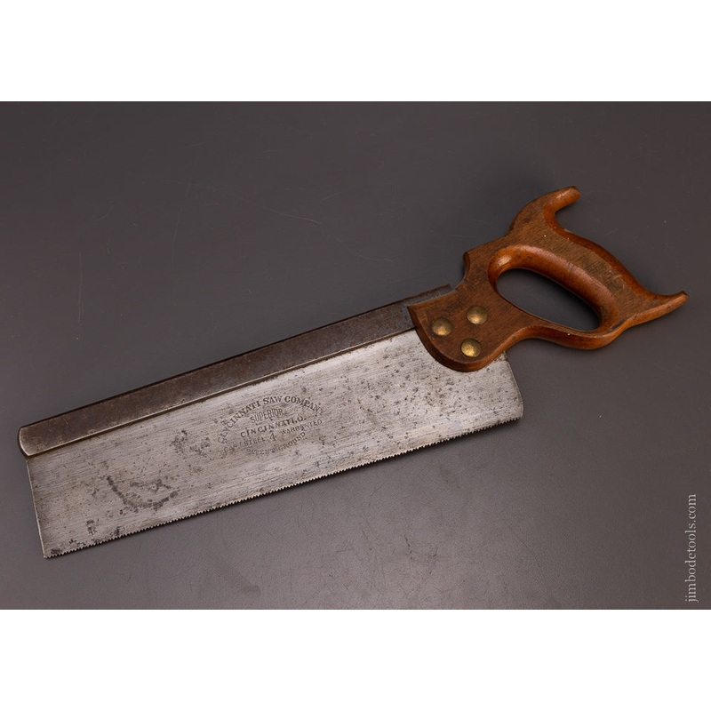 Very Fine CINCINNATI SAW CO. (GEO. BISHOP) No. 4 Back Saw – 107714