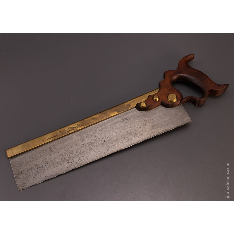 Rare DISTON Brass Back DOUBLE EAGLE Triple Cove Back Saw – 107673