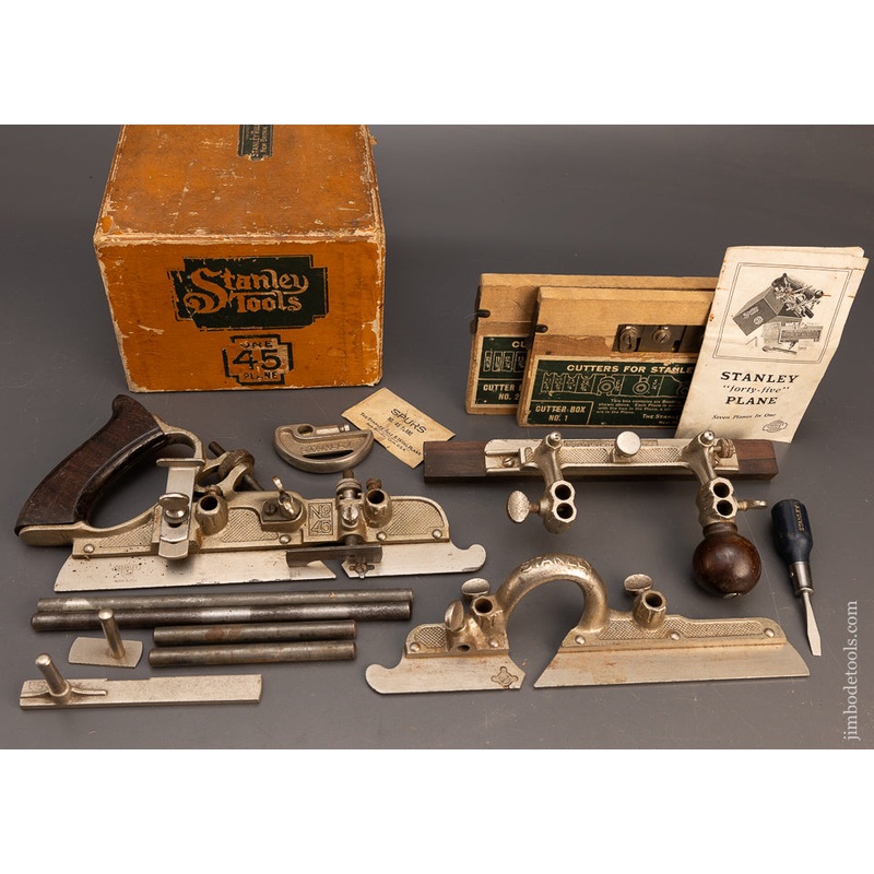 STANLEY No. 45 Sweetheart Combination Plow Plane 100% Complete Fine in Box – 115446