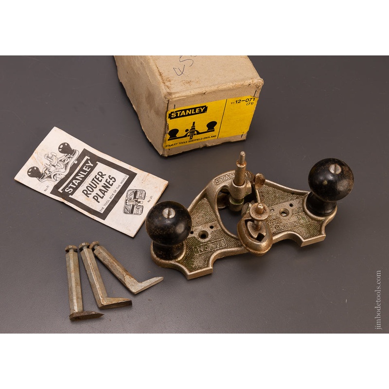 STANLEY No. 71 Router Plane 100% Complete Fine in Box – 107349