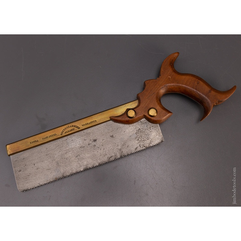 Rare Triple Cove Brass Back Saw  PRUYN & LANSING ALBANY (N.Y.) – 107636